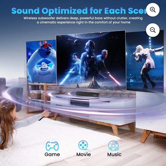 Black Soundbar with Remote - Picture 3 of 11